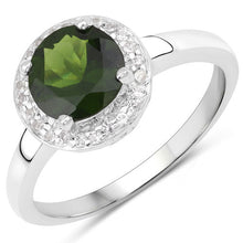 Load image into Gallery viewer, 1.90 Carat Genuine Chrome Diopside and White Topaz .925 Sterling Silver Ring
