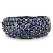Load image into Gallery viewer, 3.28 Carat Genuine Blue Sapphire and White Topaz .925 Sterling Silver Ring