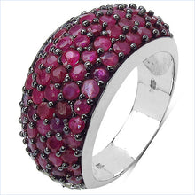 Load image into Gallery viewer, 3.58 Carat Genuine Ruby & White Diamond .925 Sterling Silver Ring