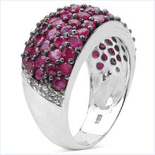 Load image into Gallery viewer, 3.58 Carat Genuine Ruby & White Diamond .925 Sterling Silver Ring