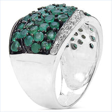 Load image into Gallery viewer, 2.28 Carat Genuine Emerald & White Topaz .925 Sterling Silver Ring