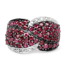Load image into Gallery viewer, 3.06 Carat Genuine Ruby & White Topaz .925 Sterling Silver Ring