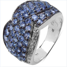 Load image into Gallery viewer, 2.50 Carat Genuine Tanzanite & White Topaz .925 Sterling Silver Ring