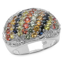 Load image into Gallery viewer, 2.75 Carat Genuine Multi Sapphire .925 Sterling Silver Ring
