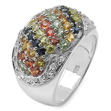 Load image into Gallery viewer, 2.75 Carat Genuine Multi Sapphire .925 Sterling Silver Ring
