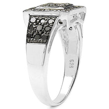 Load image into Gallery viewer, 0.77 Carat Genuine Black Diamond .925 Sterling Silver Ring