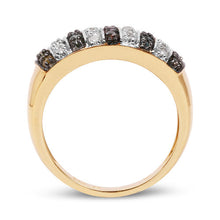 Load image into Gallery viewer, 14K Yellow Gold Plated 0.84 Carat Genuine Multi Diamond .925 Sterling Silver Ring