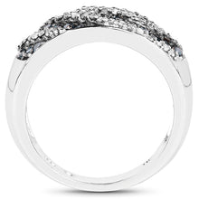 Load image into Gallery viewer, 0.62 Carat Genuine Blue Diamond and White Diamond .925 Sterling Silver Ring