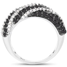 Load image into Gallery viewer, 1.25 Carat Genuine Black Diamond & White Diamond .925 Sterling Silver Ring