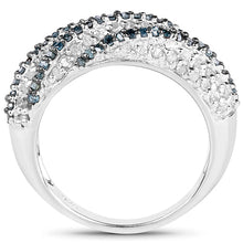 Load image into Gallery viewer, 1.25 Carat Genuine Blue Diamond & White Diamond .925 Sterling Silver Ring