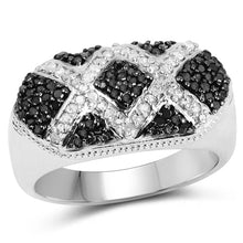 Load image into Gallery viewer, 0.61 Carat Genuine Blue Diamond and White Diamond .925 Sterling Silver Ring
