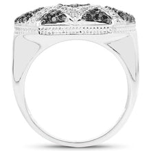 Load image into Gallery viewer, 0.61 Carat Genuine Blue Diamond and White Diamond .925 Sterling Silver Ring