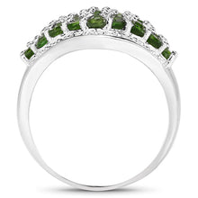Load image into Gallery viewer, 2.41 Carat Genuine Chrome Diopside and White Topaz .925 Sterling Silver Ring