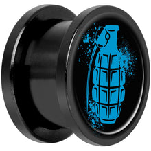 Load image into Gallery viewer, Blue Grenade Black Anodized Screw Fit Plug Set 9/16