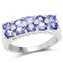 Load image into Gallery viewer, 1.76 Carat Genuine Tanzanite and White Sapphire .925 Sterling Silver Ring