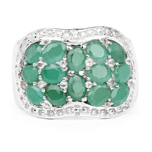Load image into Gallery viewer, 2.20 Carat Genuine Emerald & White Topaz .925 Sterling Silver Ring