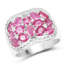 Load image into Gallery viewer, 3.04 Carat Genuine Ruby & White Topaz .925 Sterling Silver Ring