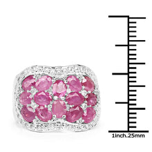 Load image into Gallery viewer, 3.04 Carat Genuine Ruby & White Topaz .925 Sterling Silver Ring