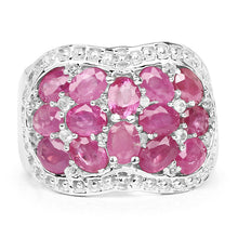 Load image into Gallery viewer, 3.04 Carat Genuine Ruby & White Topaz .925 Sterling Silver Ring