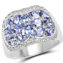 Load image into Gallery viewer, 2.62 Carat Genuine Tanzanite and White Topaz .925 Sterling Silver Ring