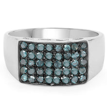 Load image into Gallery viewer, 0.48 Carat Genuine Blue Diamond .925 Sterling Silver Ring