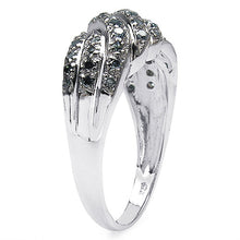 Load image into Gallery viewer, 0.36 Carat Genuine Blue Diamond .925 Sterling Silver Ring