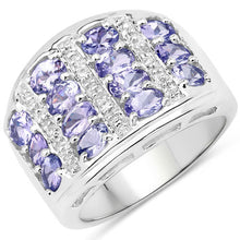 Load image into Gallery viewer, 2.42 Carat Genuine Tanzanite and White Topaz .925 Sterling Silver Ring