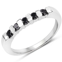 Load image into Gallery viewer, 0.50 Carat Genuine Black Diamond .925 Sterling Silver Ring