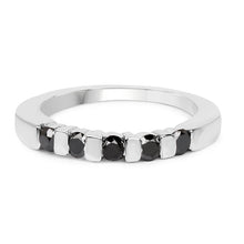 Load image into Gallery viewer, 0.50 Carat Genuine Black Diamond .925 Sterling Silver Ring