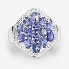 Load image into Gallery viewer, 2.41 Carat Genuine Tanzanite and White Topaz .925 Sterling Silver Ring