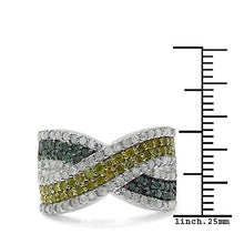 Load image into Gallery viewer, 1.44 Carat Genuine Multi Diamond .925 Sterling Silver Ring