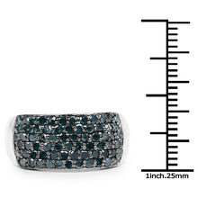 Load image into Gallery viewer, 1.17 Carat Genuine Blue Diamond .925 Sterling Silver Ring