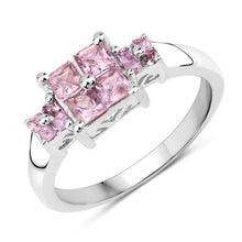 Load image into Gallery viewer, 0.96 Carat Genuine Pink Sapphire .925 Sterling Silver Ring