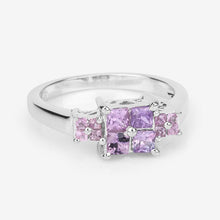 Load image into Gallery viewer, 0.96 Carat Genuine Pink Sapphire .925 Sterling Silver Ring