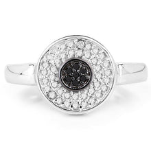 Load image into Gallery viewer, 0.20 Carat Genuine Black Diamond and White Diamond .925 Sterling Silver Ring