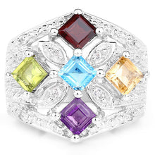 Load image into Gallery viewer, 1.67 Carat Genuine Multi Stone .925 Sterling Silver Ring