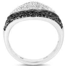 Load image into Gallery viewer, 0.51 Carat Genuine Black Diamond & White Diamond .925 Sterling Silver Ring