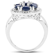 Load image into Gallery viewer, 2.10 Carat Genuine Blue Sapphire .925 Sterling Silver Ring