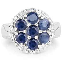 Load image into Gallery viewer, 2.10 Carat Genuine Blue Sapphire .925 Sterling Silver Ring