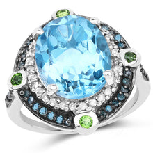Load image into Gallery viewer, 5.84 Carat Genuine Multi Stones .925 Sterling Silver Ring