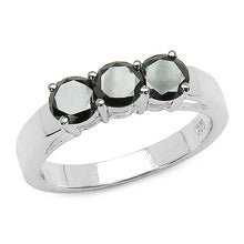 Load image into Gallery viewer, 0.99 Carat Genuine Black Diamond .925 Sterling Silver Ring