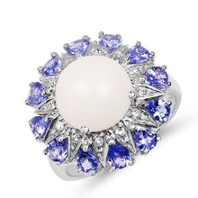 Load image into Gallery viewer, 4.25 Carat Genuine Opal, Tanzanite & White Topaz .925 Sterling Silver Ring