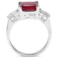 Load image into Gallery viewer, 4.30 ct. t.w. Glass Filled Ruby and White Topaz Ring in Sterling Silver