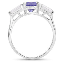 Load image into Gallery viewer, 2.00 Carat Genuine Tanzanite and White Topaz .925 Sterling Silver Ring
