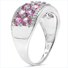 Load image into Gallery viewer, 2.00 Carat Genuine Pink Sapphire & White Topaz .925 Sterling Silver Ring