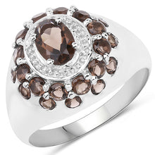 Load image into Gallery viewer, 1.90 Carat Genuine Smoky Quartz .925 Sterling Silver Ring
