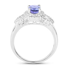 Load image into Gallery viewer, 2.46 Carat Genuine Tanzanite and White Topaz .925 Sterling Silver 3 Piece Jewelry Set (Ring, Earrings, and Pendant w/ Chain)