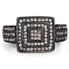 Load image into Gallery viewer, 0.42 Carat Genuine Champagne Diamond .925 Sterling Silver Ring