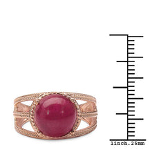 Load image into Gallery viewer, 14K Rose Gold Plated 6.55 Carat Genuine Glass Filled Ruby .925 Sterling Silver Ring