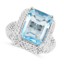 Load image into Gallery viewer, 9.25 Carat Genuine Blue Topaz .925 Sterling Silver Ring